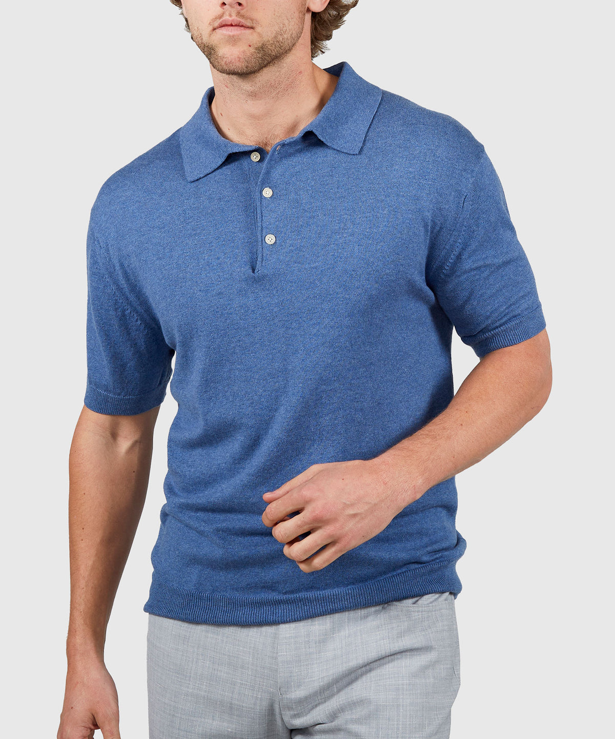 Westport Black Legacy Cotton Cashmere Polo Knit Shirt, Men's Big & Tall