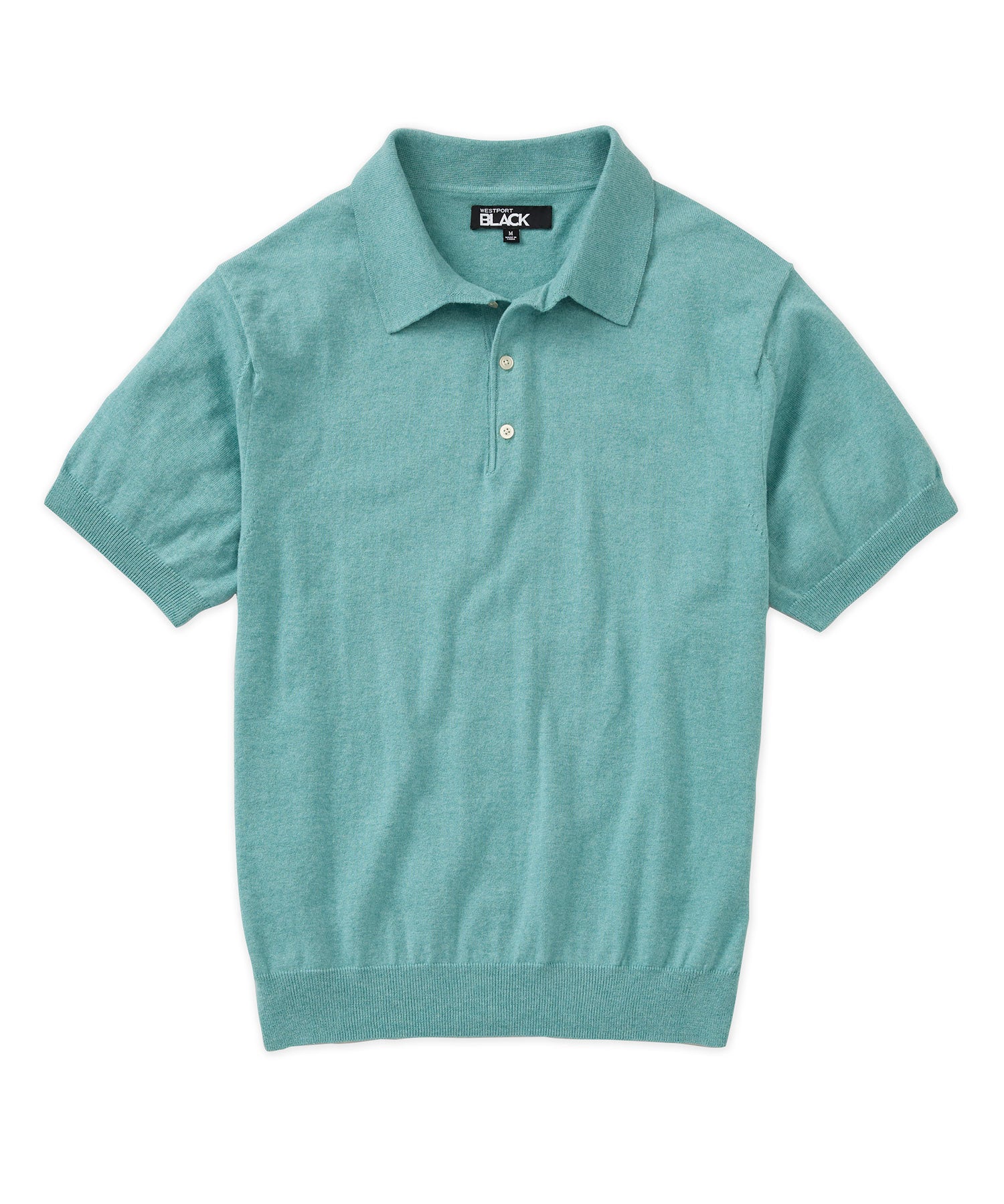 Westport Black Legacy Cotton Cashmere Polo Knit Shirt, Men's Big & Tall