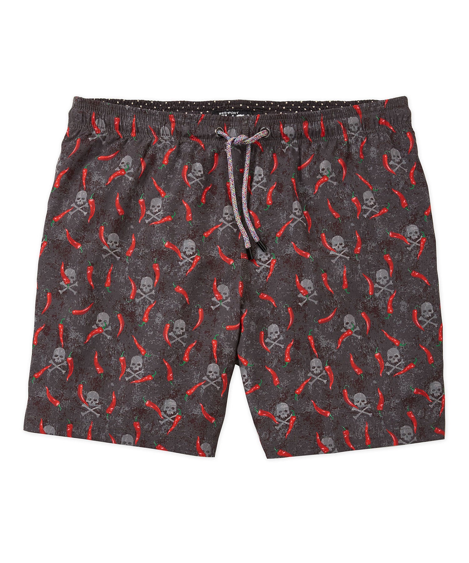 Westport Black Chili Print Hampton Swim Trunk, Men's Big & Tall