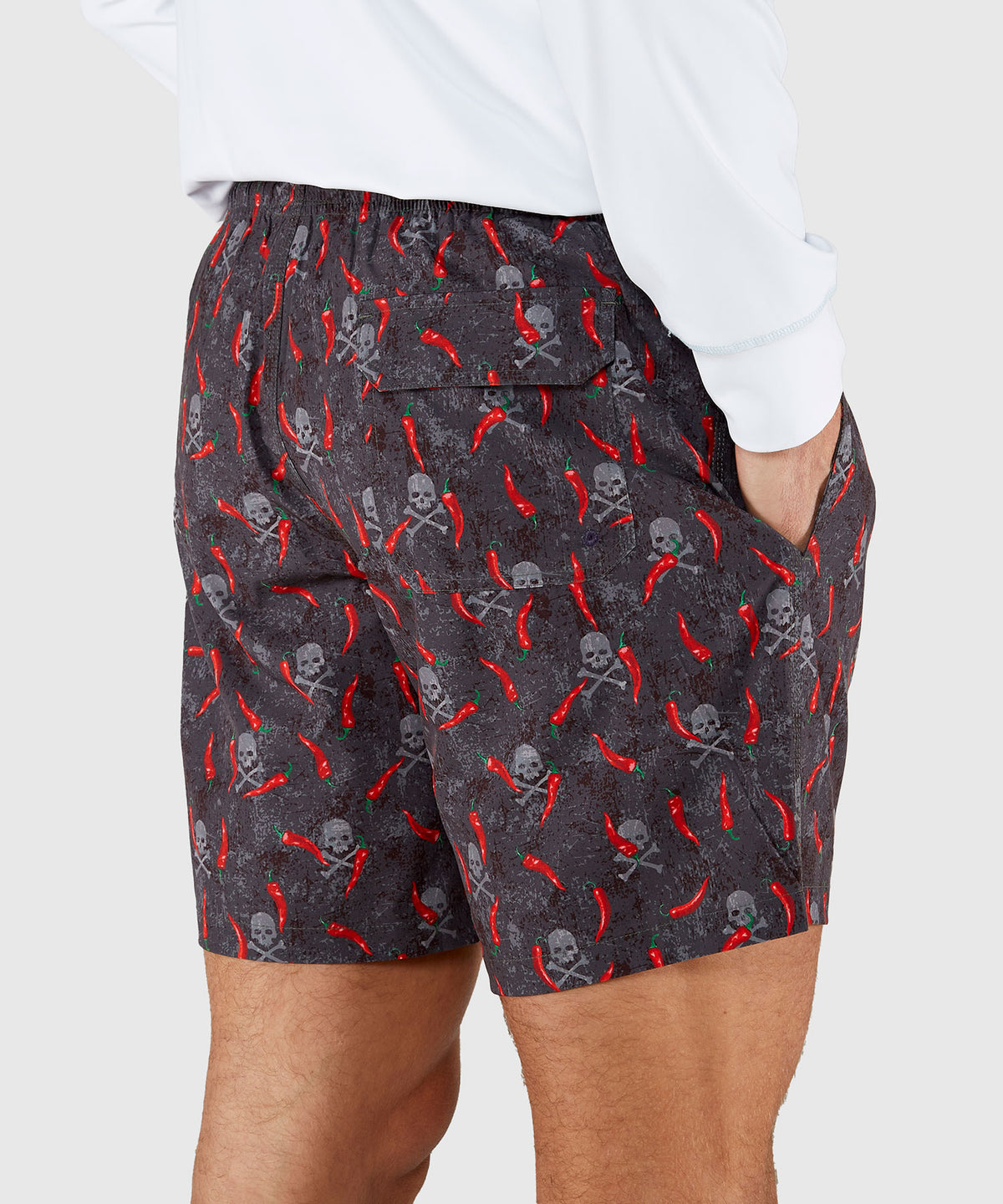 Westport Black Chili Print Hampton Swim Trunk, Men's Big & Tall