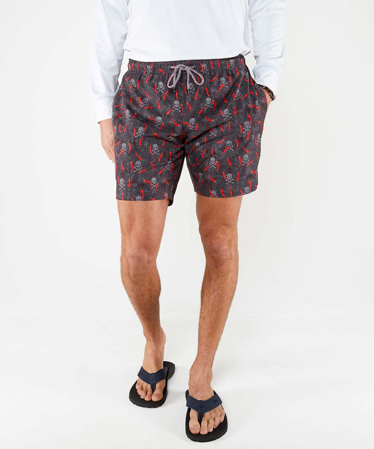 Westport Black Chili Print Hampton Swim Trunk, Men's Big & Tall