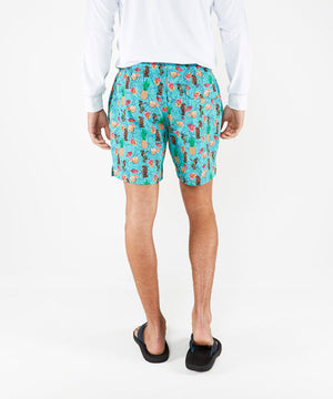 Westport Black Aloha Print Hampton Swim Trunk