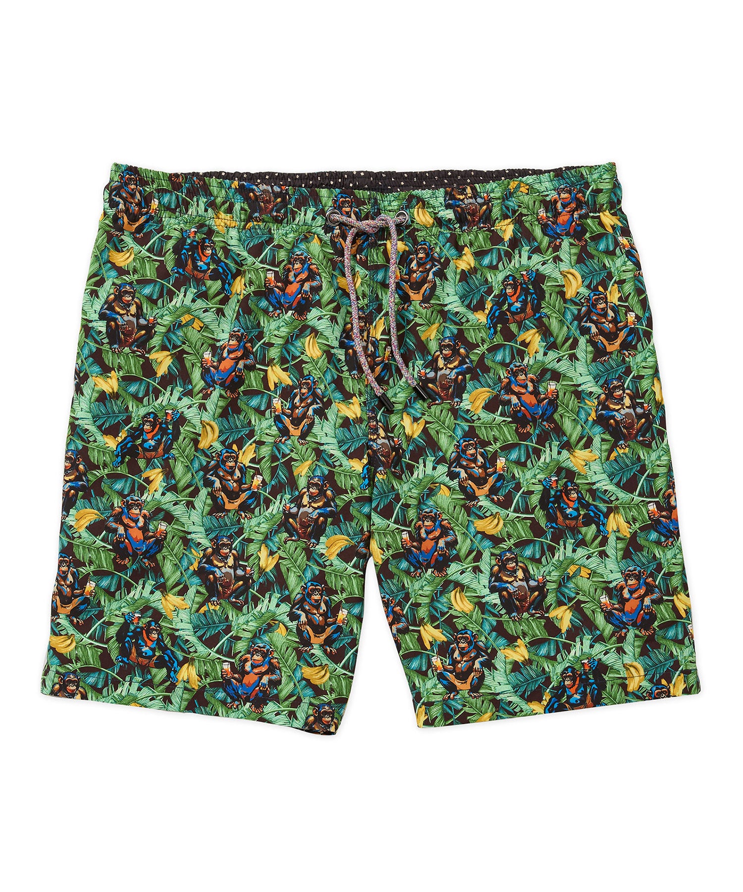 Westport Black Jungle Print Hampton Swim Trunk, Men's Big & Tall