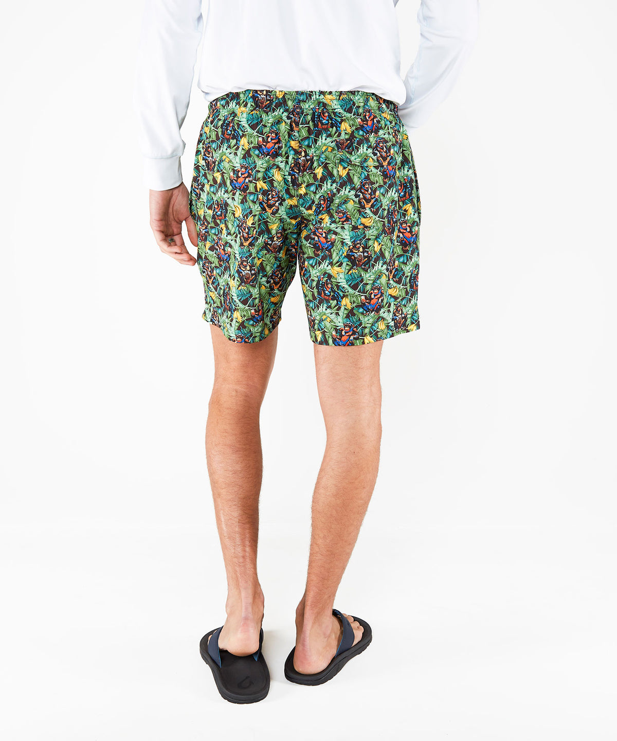 Westport Black Jungle Print Hampton Swim Trunk, Men's Big & Tall
