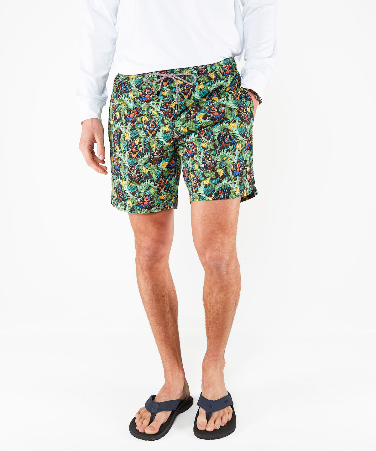 Westport Black Jungle Print Hampton Swim Trunk, Men's Big & Tall