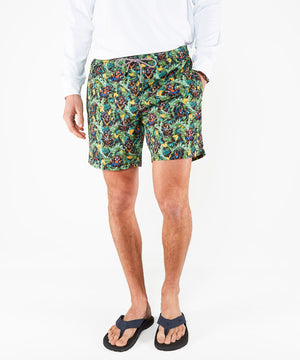 Westport Black Jungle Print Hampton Swim Trunk