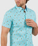 Westport Lifestyle Short Sleeve Seersucker Print Sport Shirt