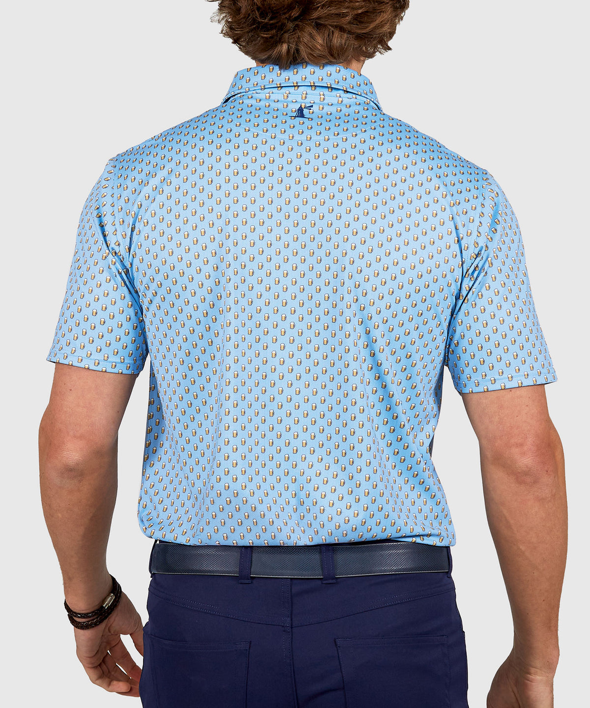 Westport Lifestyle Short Sleeve Performance 'Beer' Print Polo Knit Shirt, Men's Big & Tall