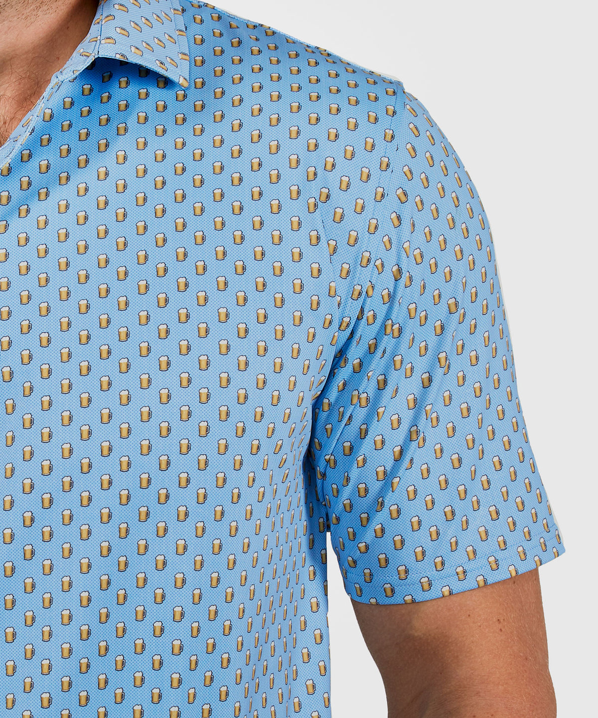 Westport Lifestyle Short Sleeve Performance 'Beer' Print Polo Knit Shirt, Men's Big & Tall