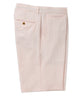 Pink seersucker flat-front shorts with belt loops and button closure - Pink/White