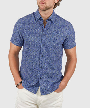 Westport Lifestyle Batik Foulard Print Short Sleeve Performance Sport Shirt
