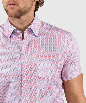 Westport Lifestyle Circle Geo Print Short Sleeve Performance Sport Shirt
