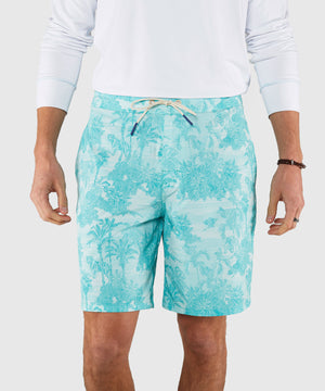 Westport Lifestyle Saybrook Half Elastic 'Floral' Print Board Short