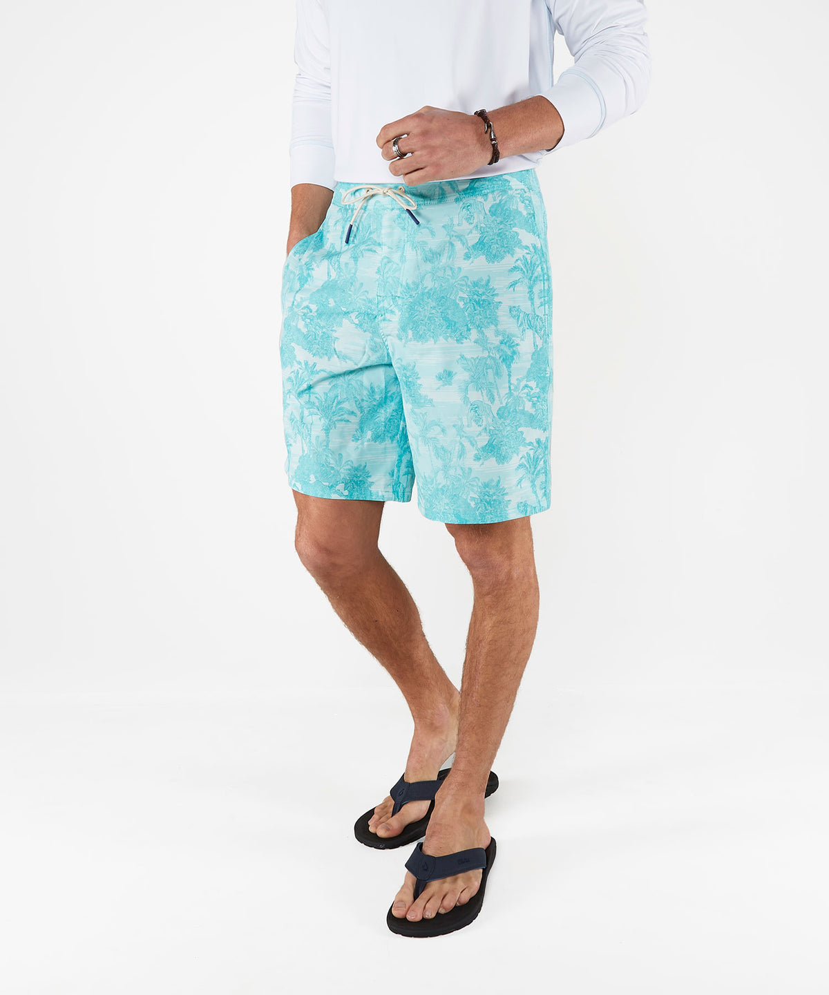 Westport Lifestyle Saybrook Half Elastic 'Floral' Print Board Short, Men's Big & Tall