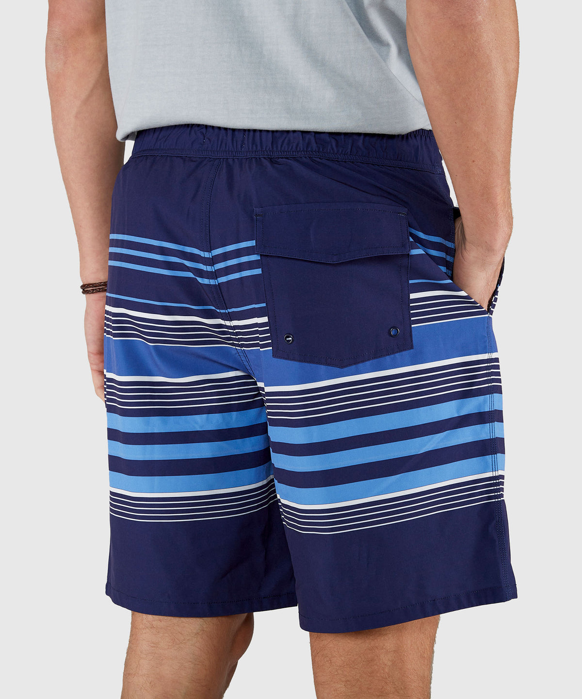 Westport Lifestyle Saybrook Half Elastic Stripe Board Short, Men's Big & Tall