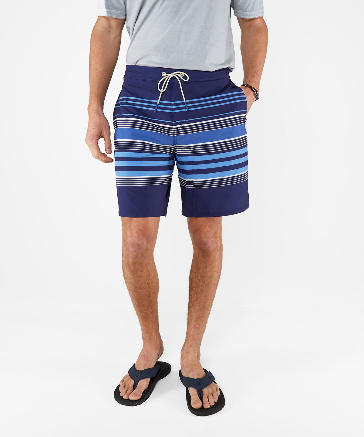 Westport Lifestyle Saybrook Half Elastic Stripe Board Short, Men's Big & Tall