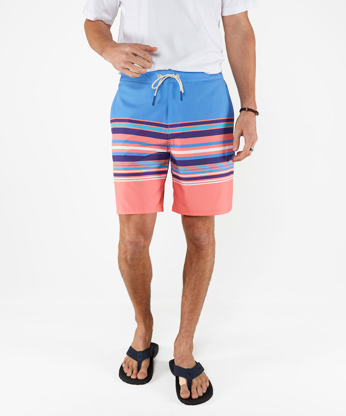 Westport Lifestyle Saybrook Half Elastic Stripe Board Short, Men's Big & Tall