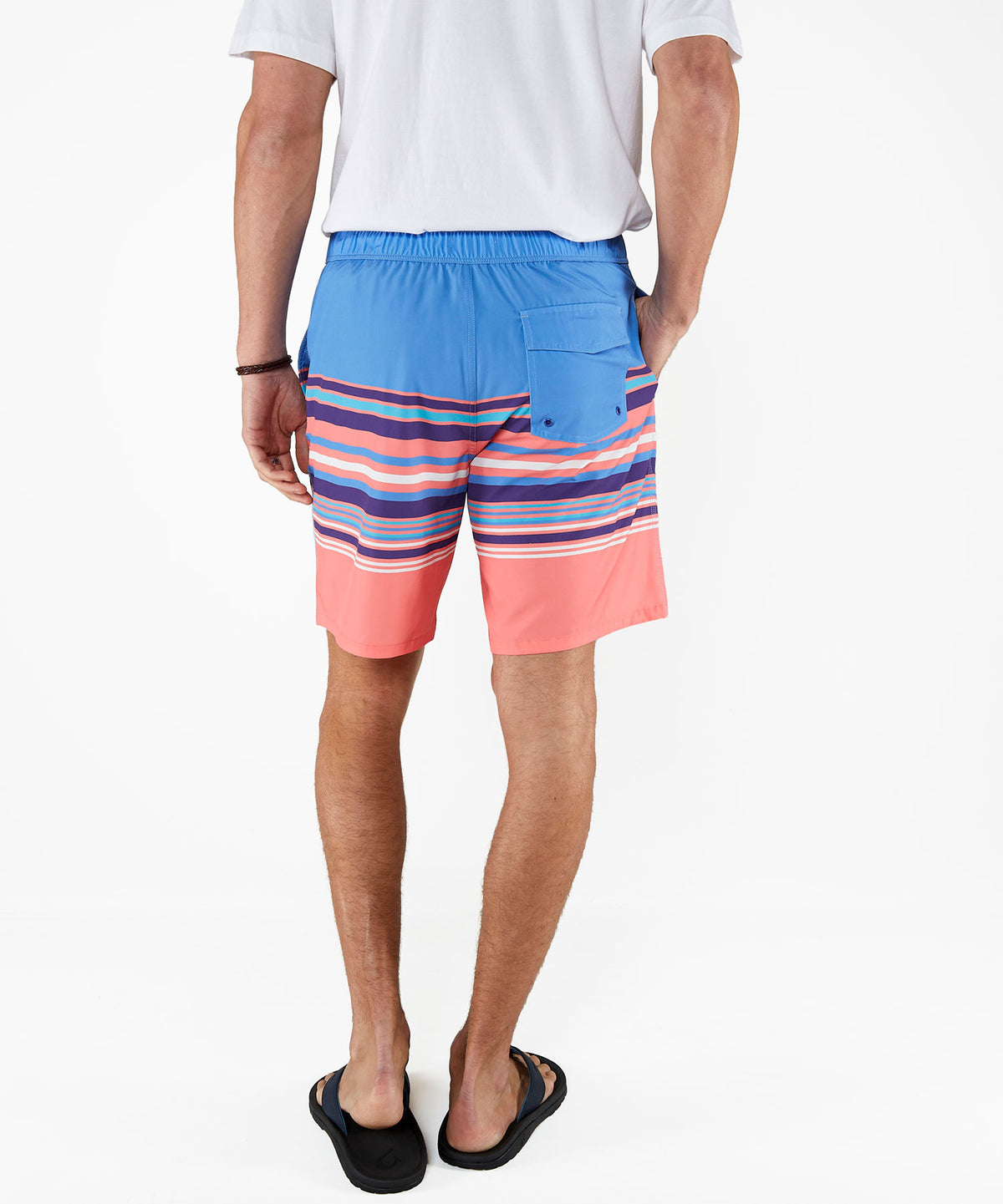 Westport Lifestyle Saybrook Half Elastic Stripe Board Short, Men's Big & Tall