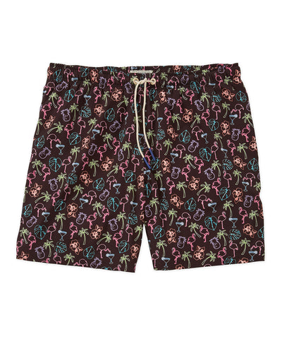 Westport Lifestyle Flamingo Print Compo Swim Trunks, Men&#39;s Big &amp; Tall