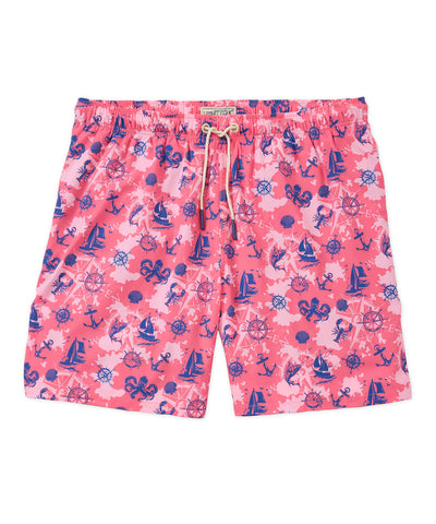 Westport Lifestyle Nautical Print Compo Swim Trunks, Men&#39;s Big &amp; Tall