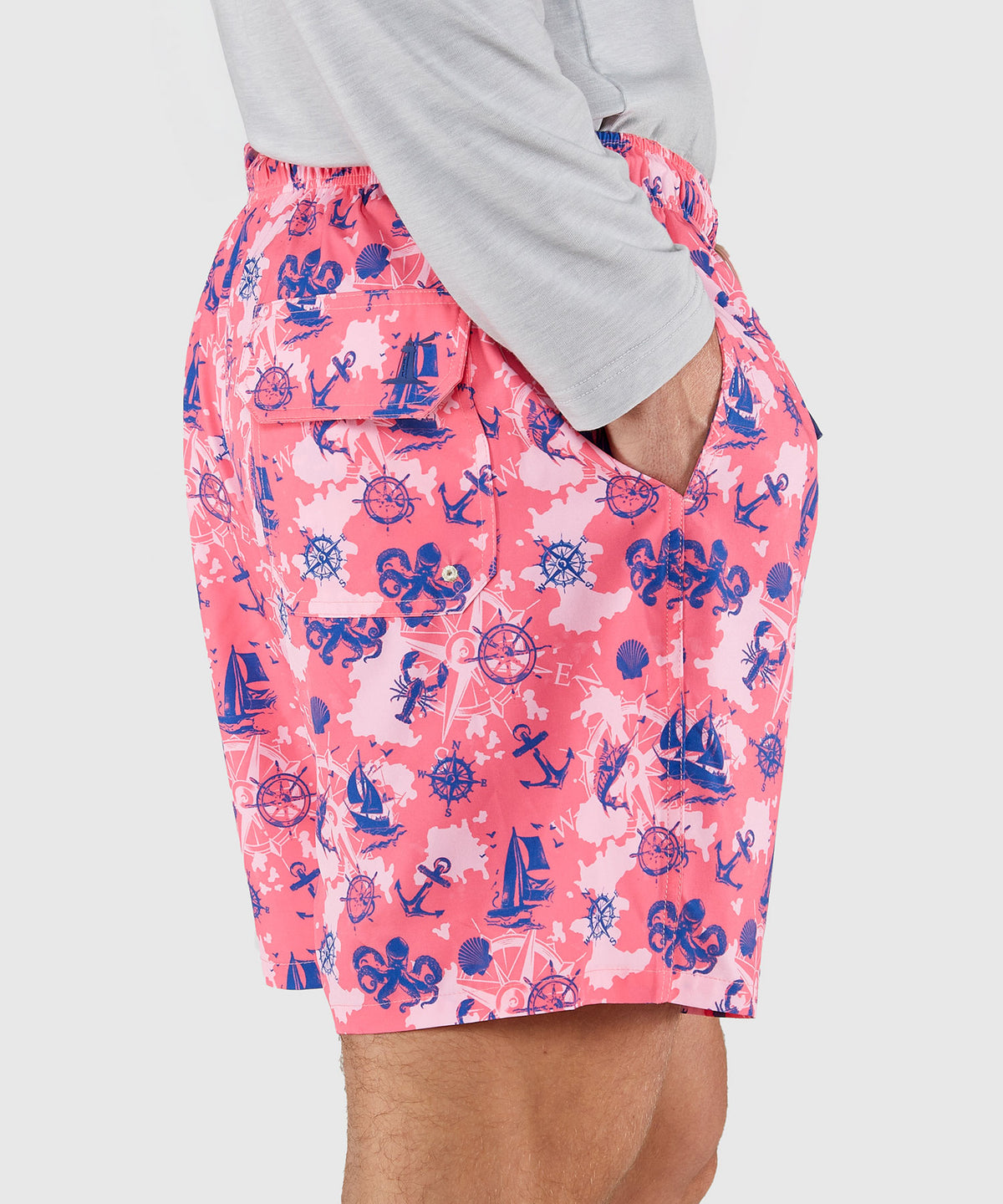 Westport Lifestyle Nautical Print Compo Swim Trunks, Men's Big & Tall