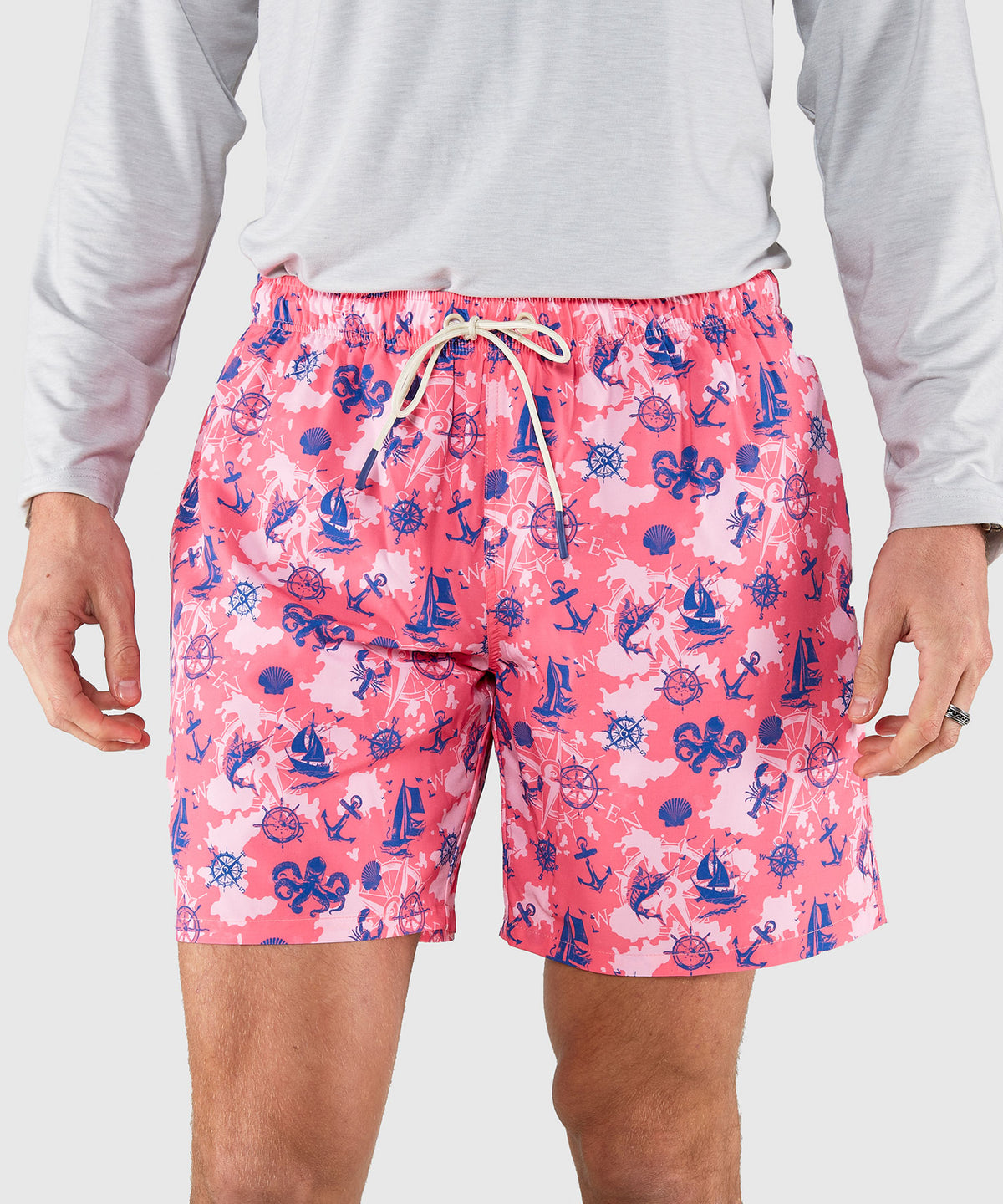 Westport Lifestyle Nautical Print Compo Swim Trunks, Men's Big & Tall