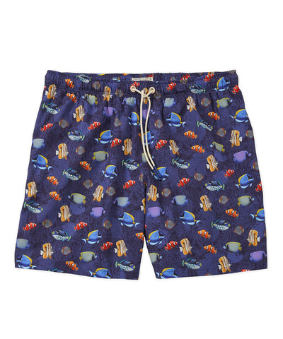 Westport Lifestyle Fish Print Compo Swim Trunks, Men&#39;s Big &amp; Tall