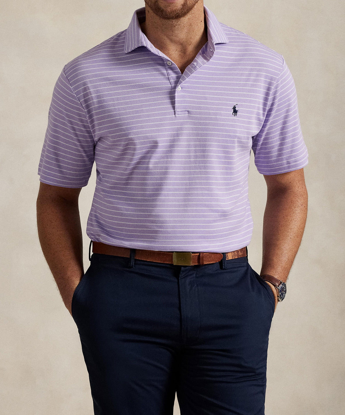 Polo Ralph Lauren Short Sleeve Soft Touch Animated Polo Knit Shirt, Men's Big & Tall