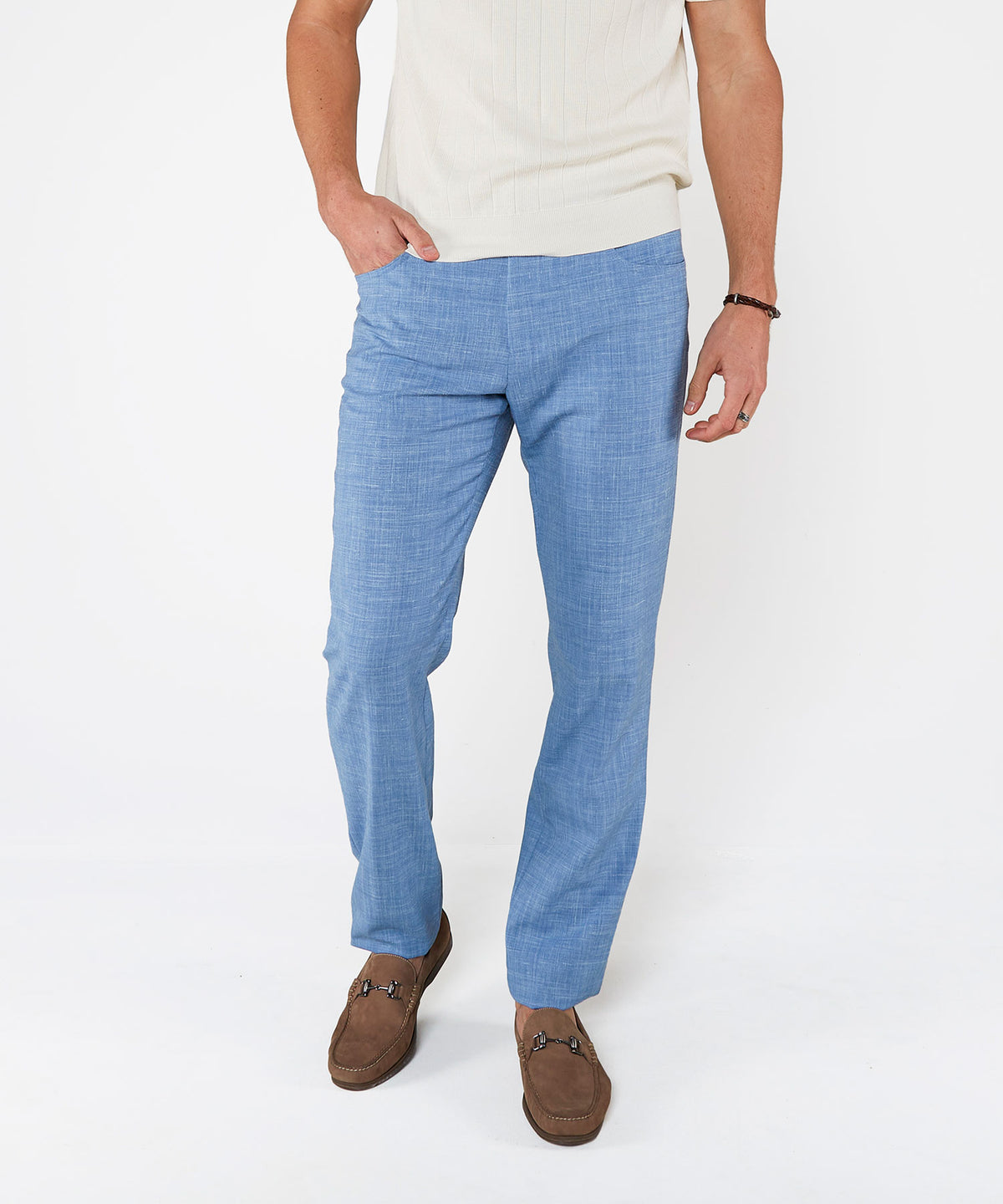 Westport Black Stretch Linen 5-Pocket Pant, Men's Big & Tall