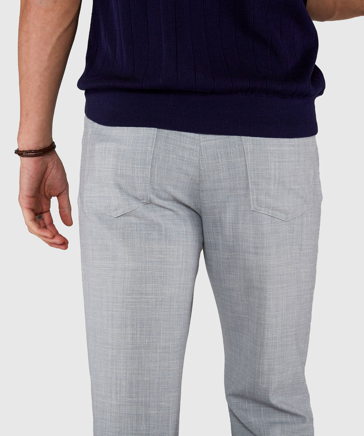 Westport Black Stretch Linen 5-Pocket Pant, Men's Big & Tall