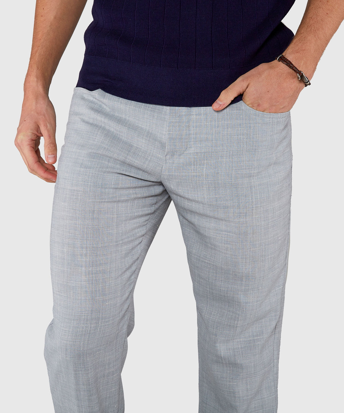 Westport Black Stretch Linen 5-Pocket Pant, Men's Big & Tall