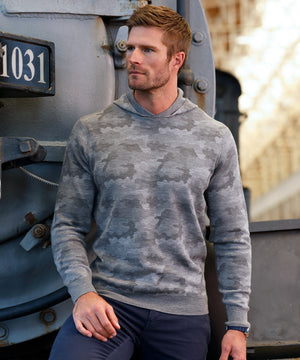 Peter Millar Long Sleeve Reversible Camo Popover Hoodie Pullover