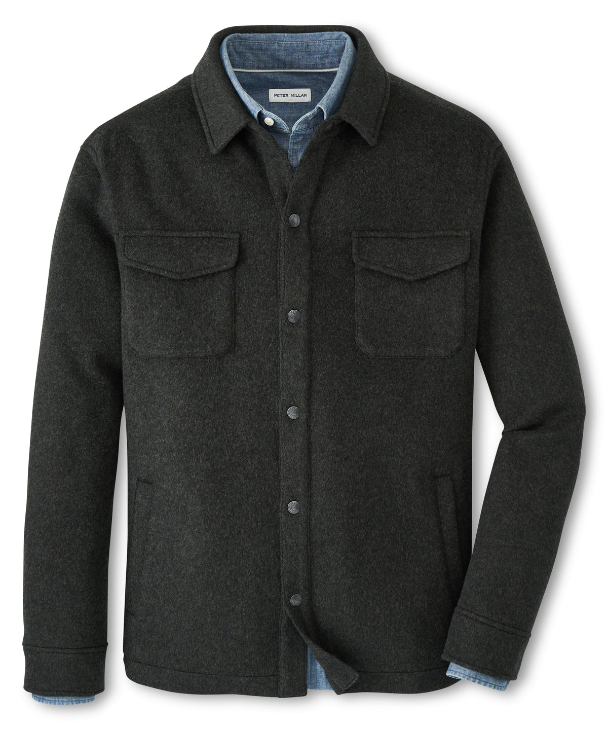 Peter Millar Crown Flex Merino Wool Shirt Jacket, Men's Big & Tall