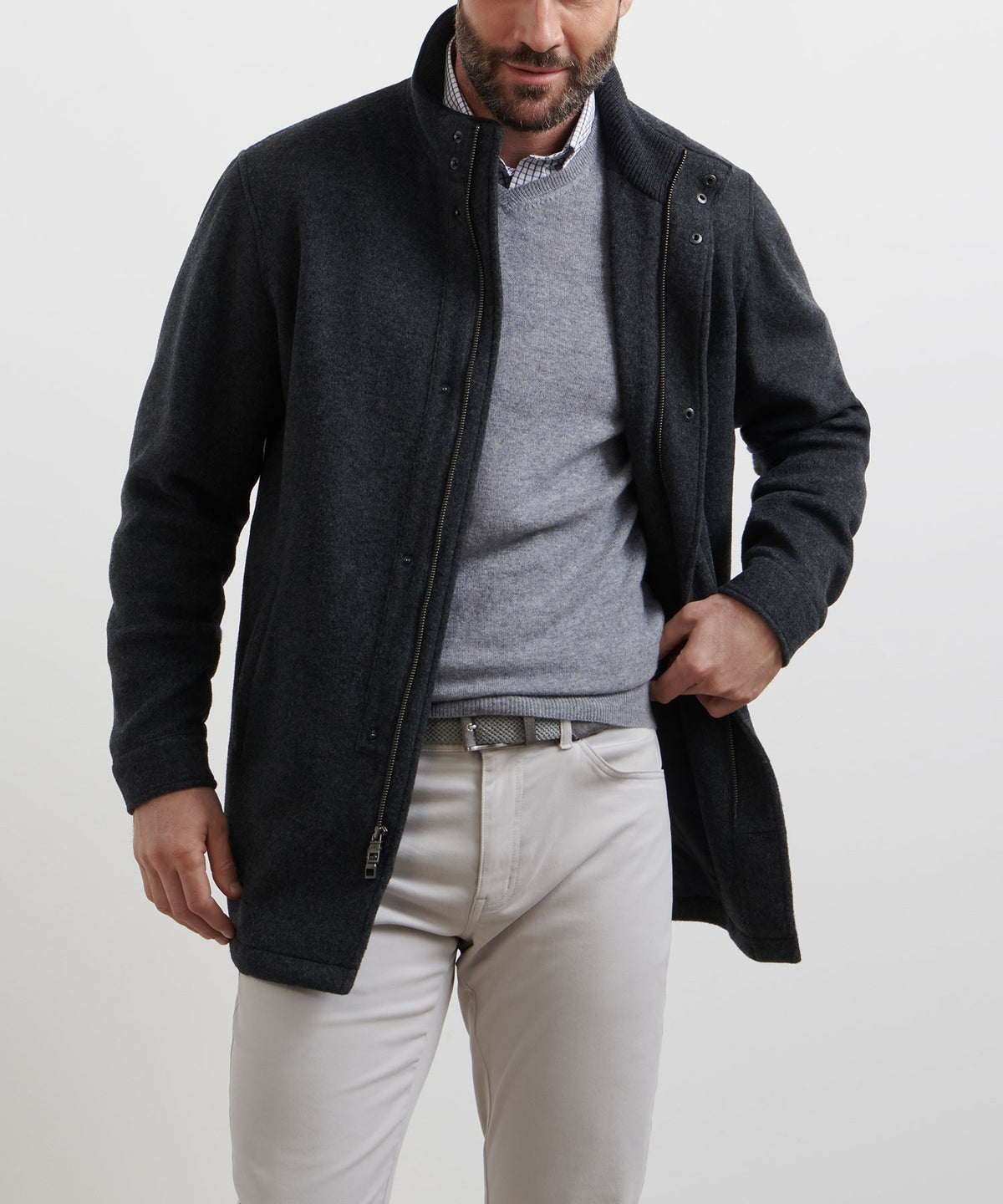 Peter Millar Crown Flex Merino Wool City Coat, Men's Big & Tall