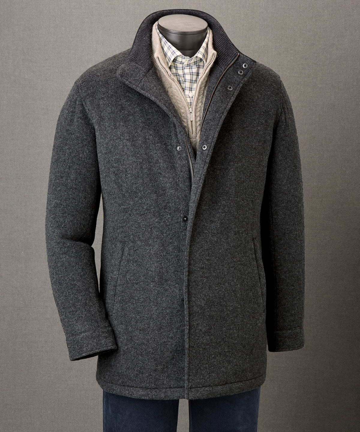 Peter Millar Crown Flex Merino Wool City Coat, Men's Big & Tall