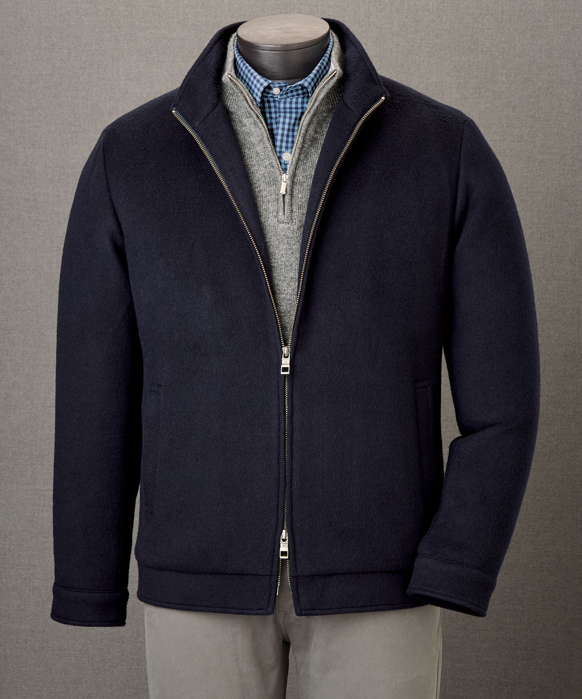 Peter Millar Crown Flex Merino Wool Bomber, Men's Big & Tall