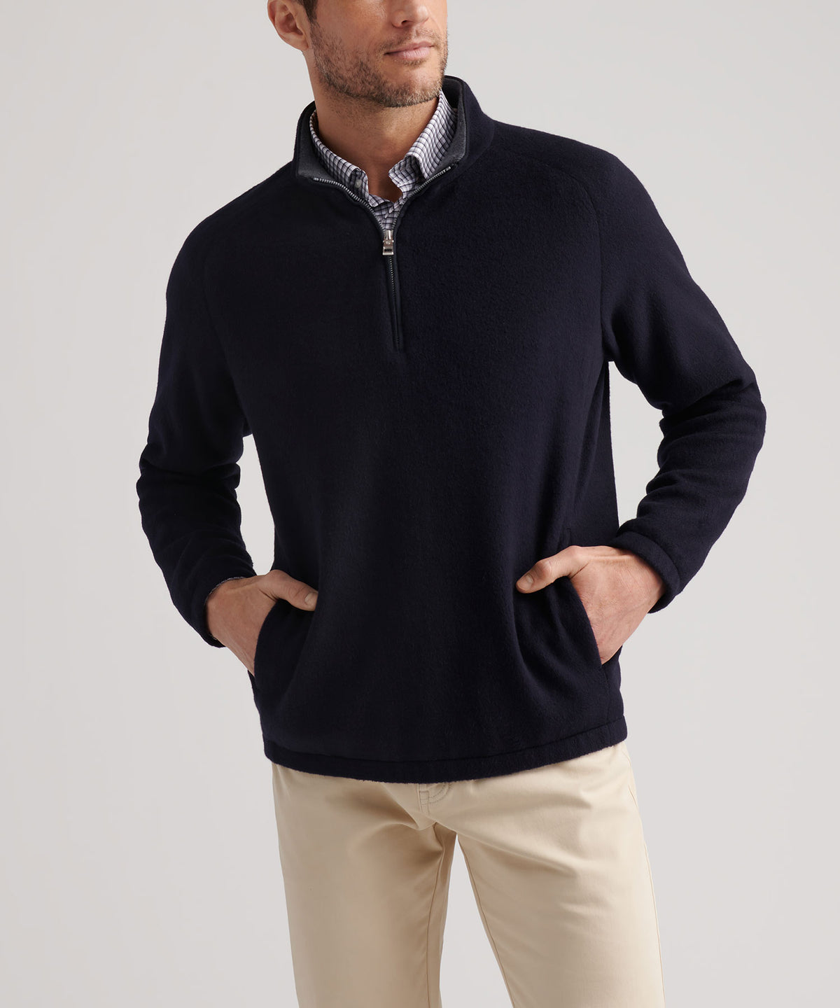Peter Millar Long Sleeve Crown Flex Merino Wool Quarter Zip Pullover, Men's Big & Tall
