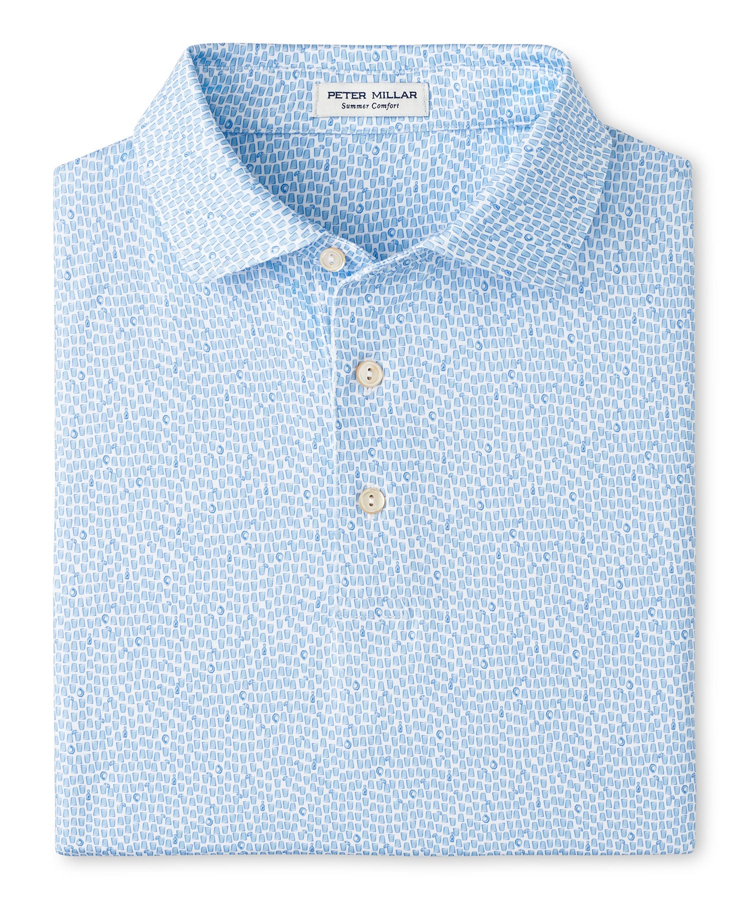 Peter Millar Short Sleeve Oyster Shooter Printed Performance Polo, Men's Big & Tall
