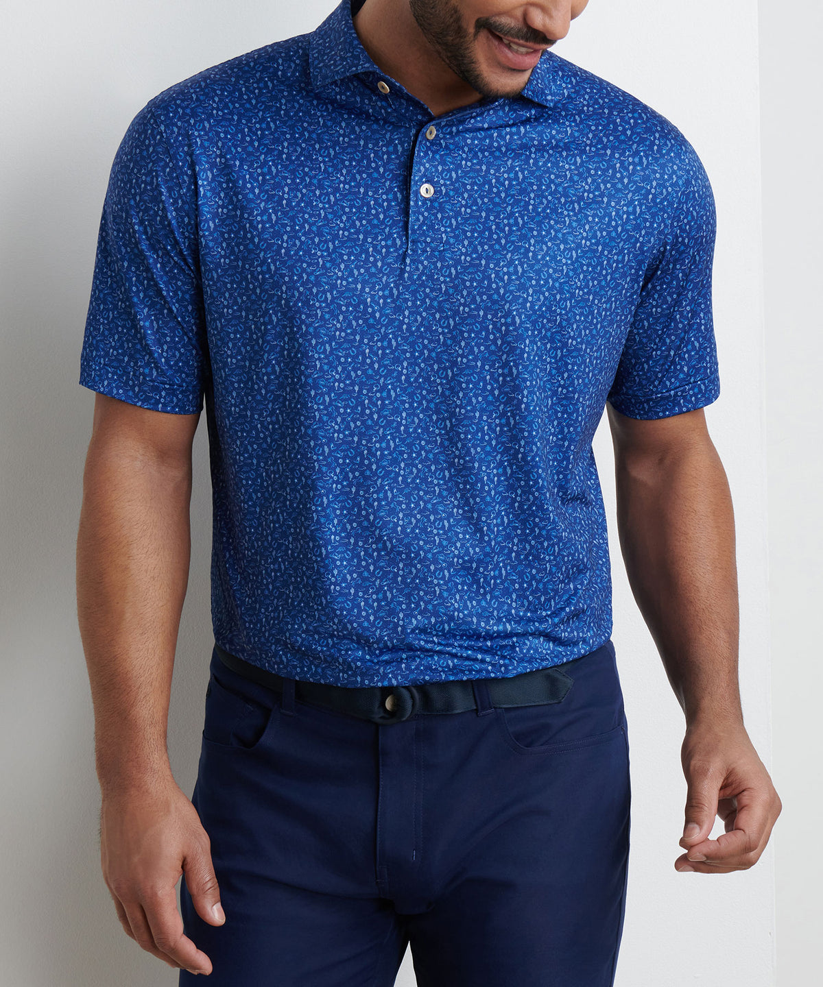 Peter Millar Short Sleeve Outlaw Printed Performance Polo, Men's Big & Tall