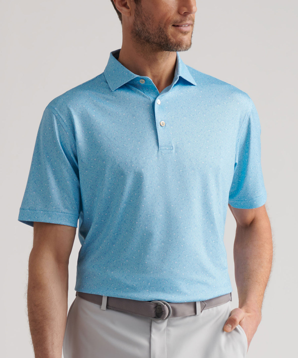Peter Millar Short Sleeve Chambers Printed Performance Polo, Men's Big & Tall