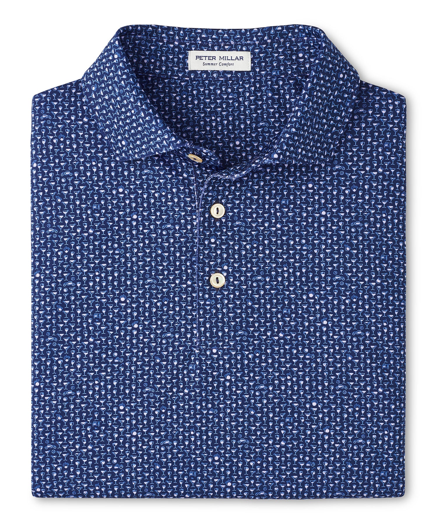 Peter Millar Short Sleeve Sidecar Printed Performance Polo