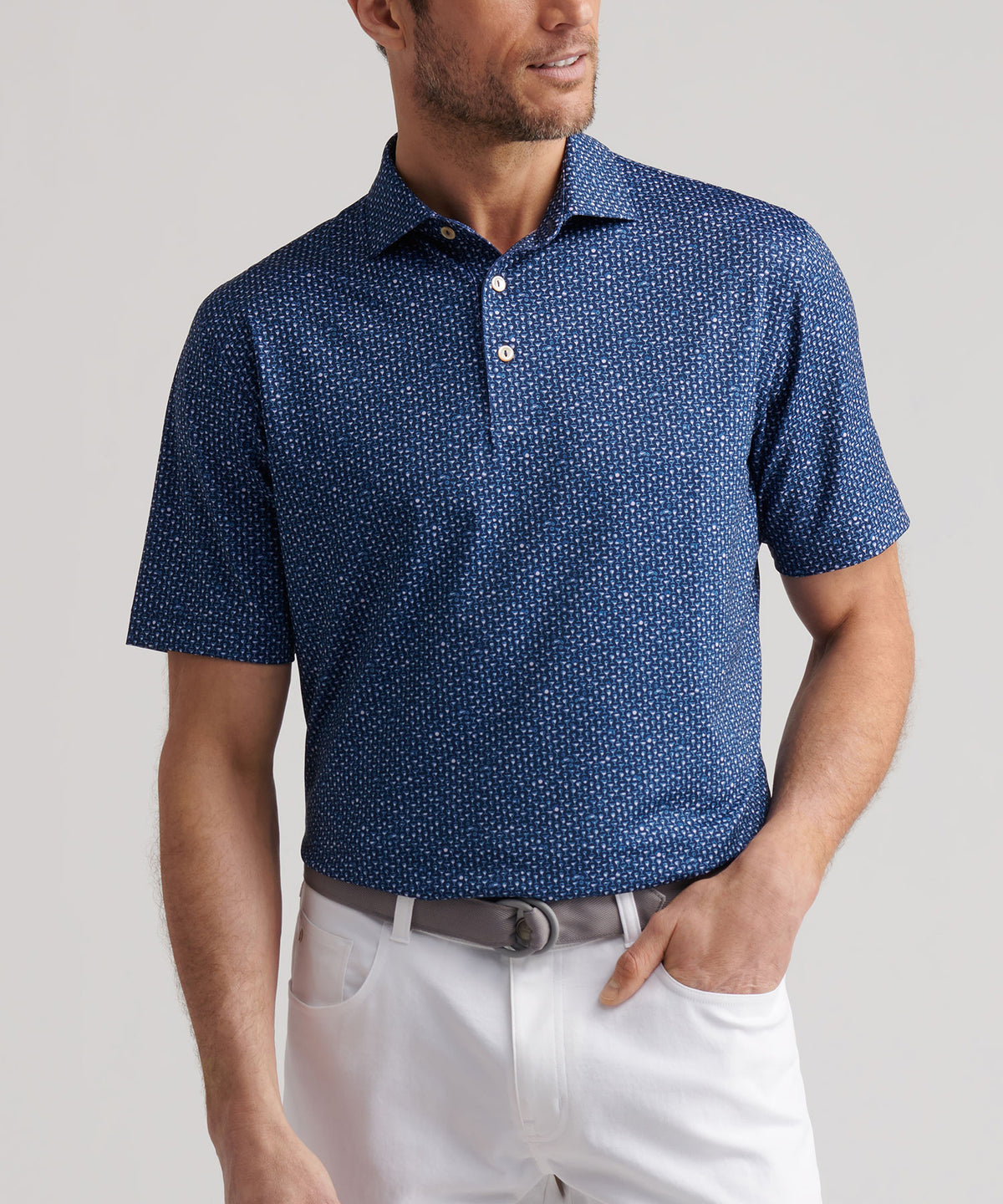 Peter Millar Short Sleeve Sidecar Printed Performance Polo, Men's Big & Tall