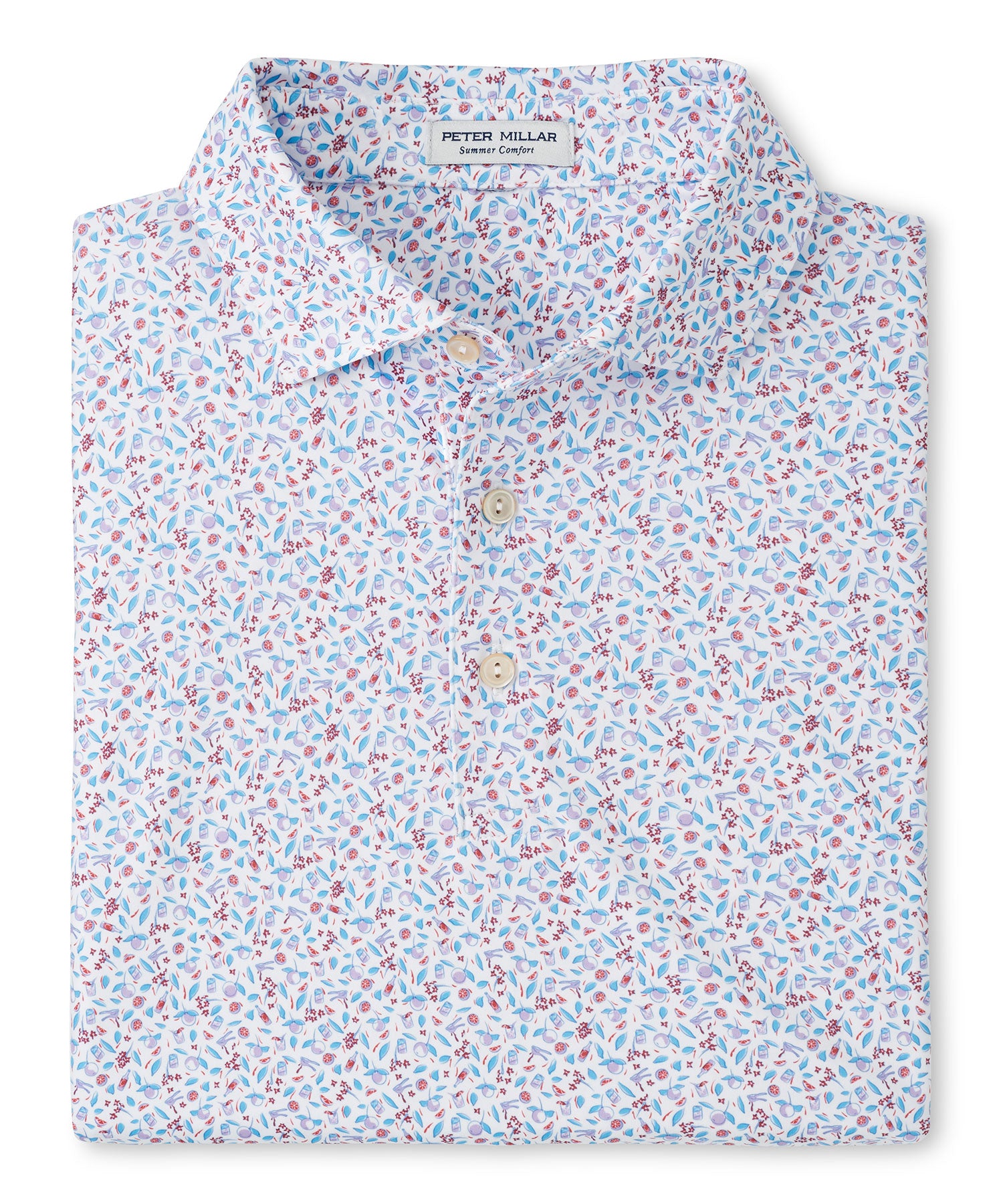 Peter Millar Short Sleeve Orange Crush Printed Performance Polo