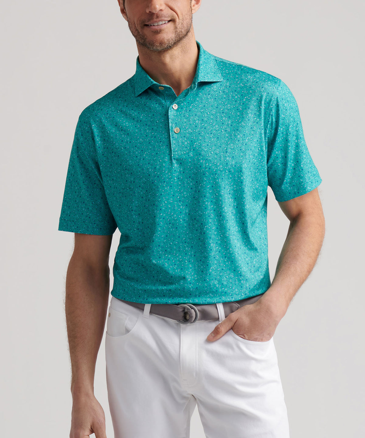 Peter Millar Short Sleeve Day Of The Dead Printed Performance Polo, Men's Big & Tall