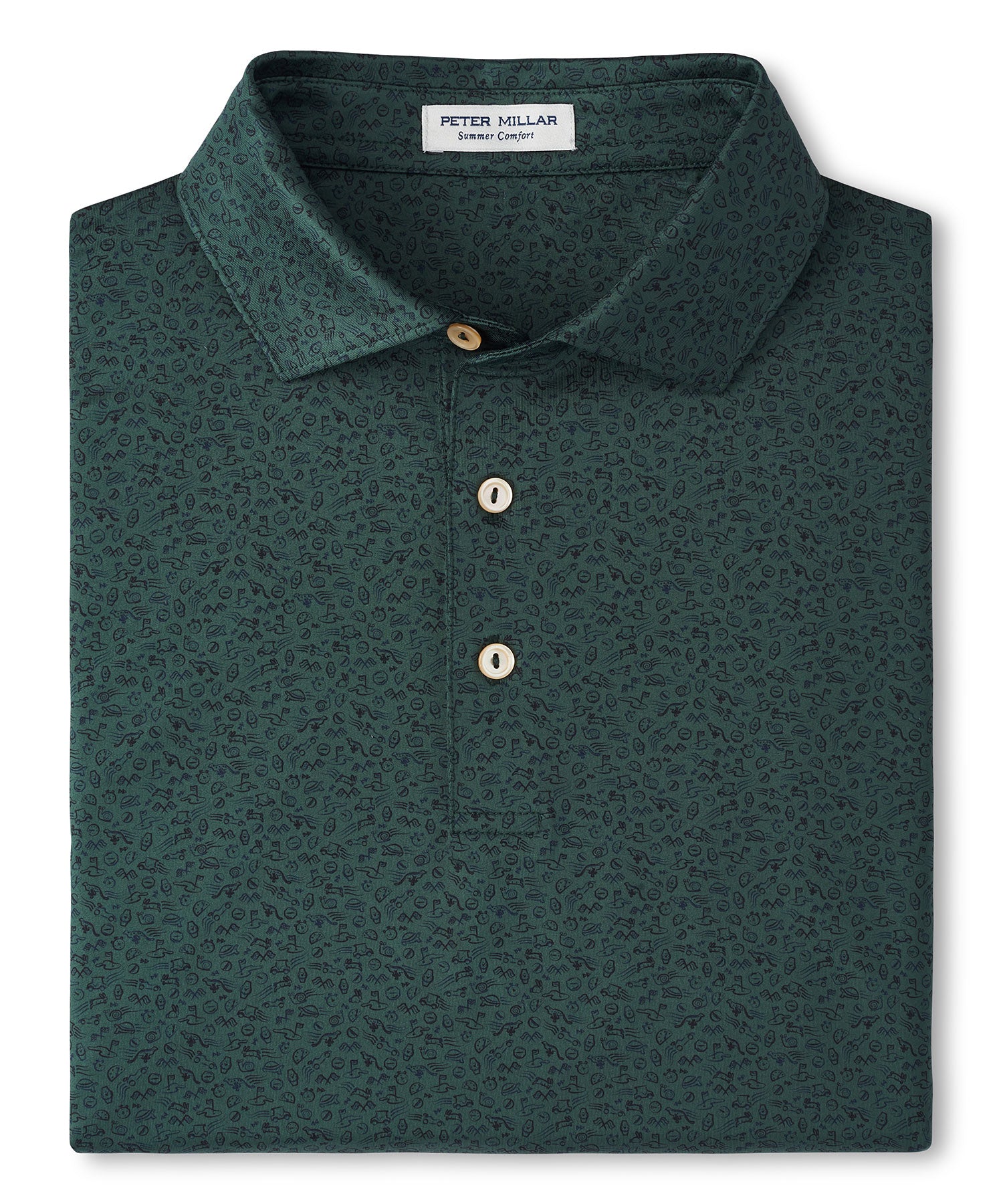 Peter Millar Short Sleeve No Slow Play Printed Performance Polo