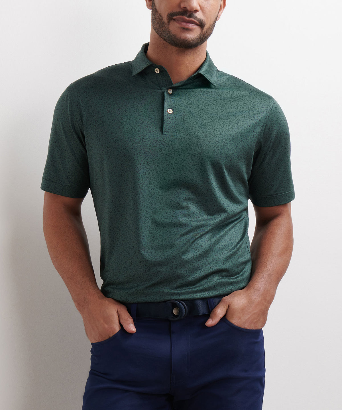 Peter Millar Short Sleeve No Slow Play Printed Performance Polo, Men's Big & Tall