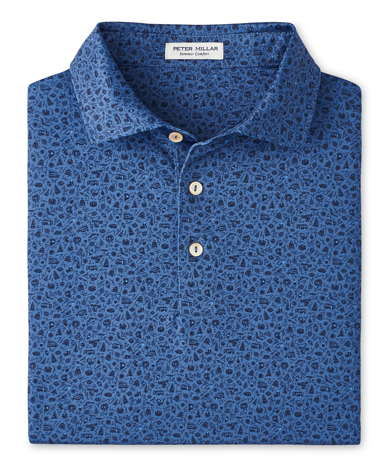 Peter Millar Short Sleeve Lights Printed Performance Polo, Men's Big & Tall