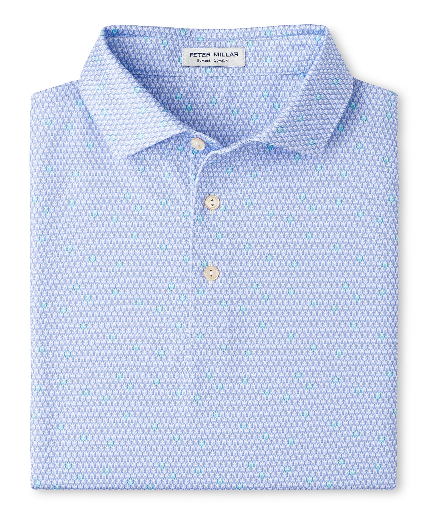 Peter Millar Short Sleeve Geo Skull Printed Performance Polo