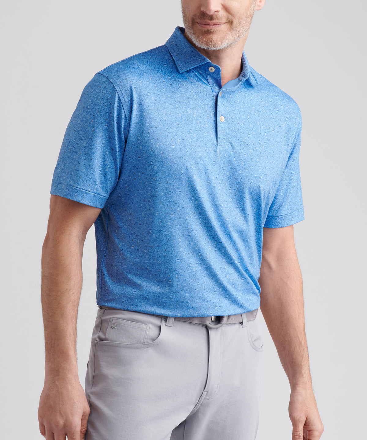 Peter Millar Short Sleeve Scotland Links Printed Performance Polo, Men's Big & Tall