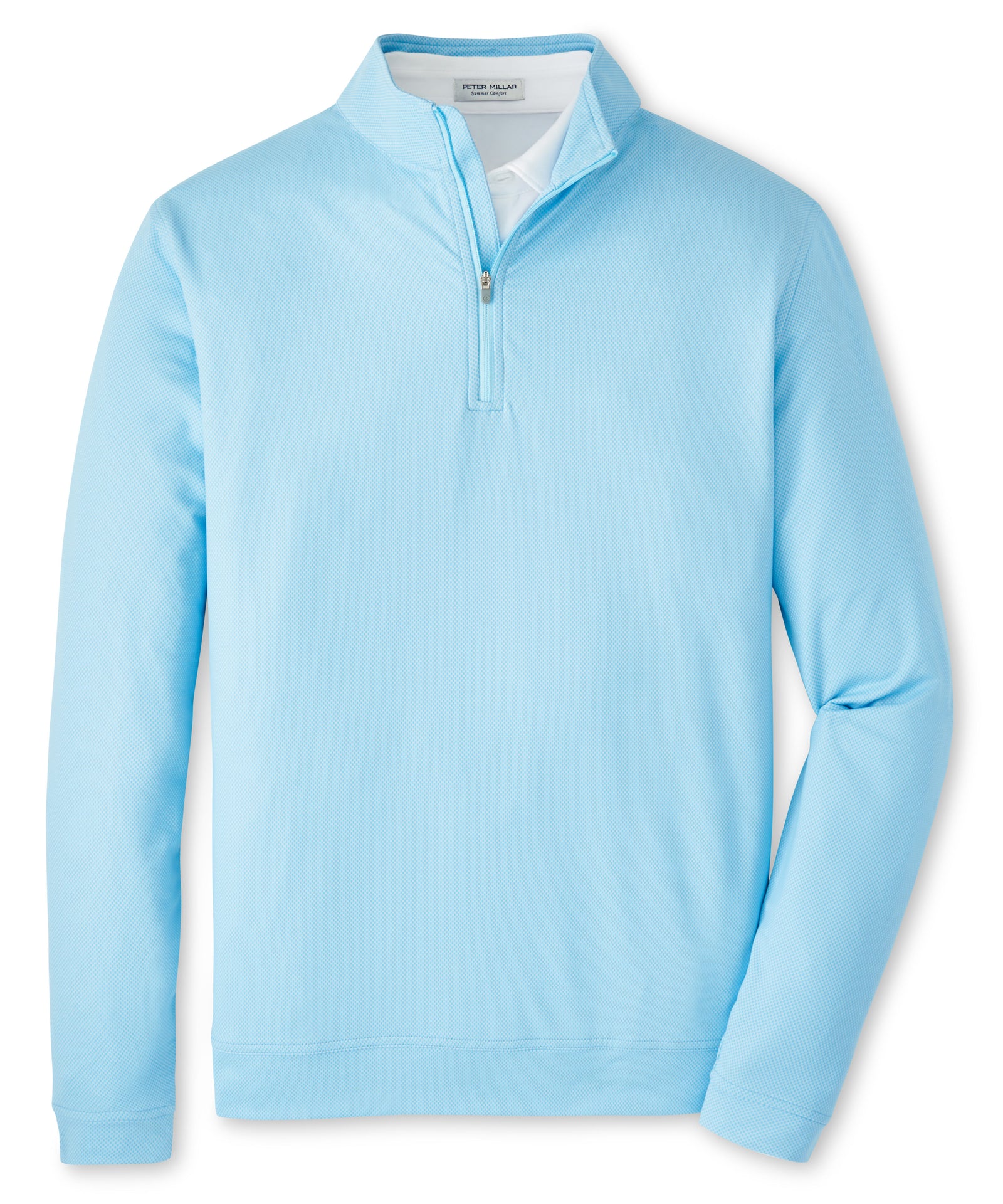 Peter Millar Long Sleeve Birdseye Perth Quarter Zip Pullover, Men's Big & Tall